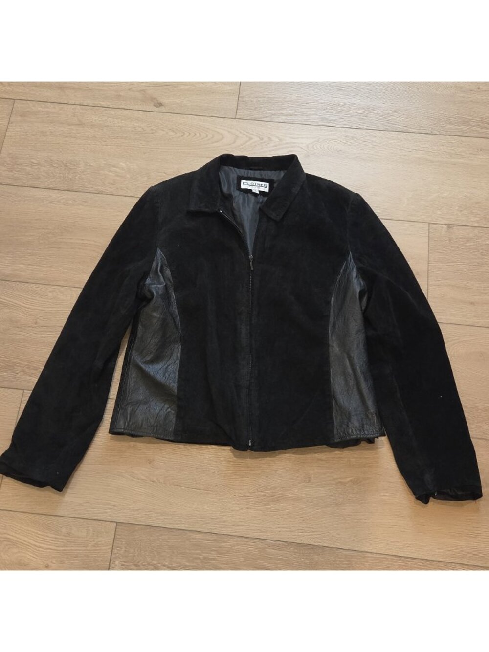 Clothes By Revue Vintage Black Leather Jacket Womens Size 16